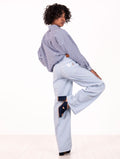 Carmen Siviglia Pants in Light Blue Denim
