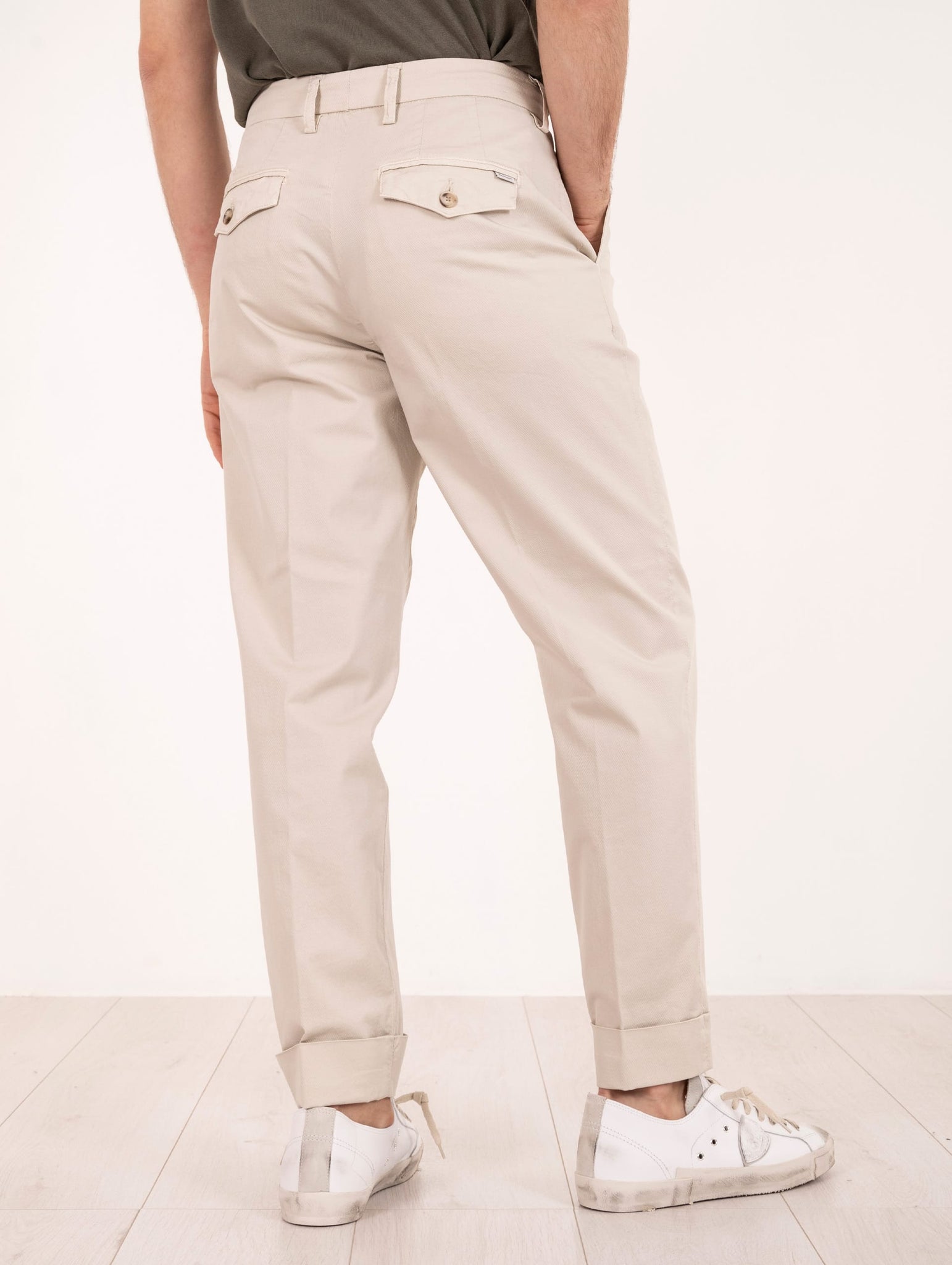 Pantalone Chino Re-Hash Santos in Cotone Beige