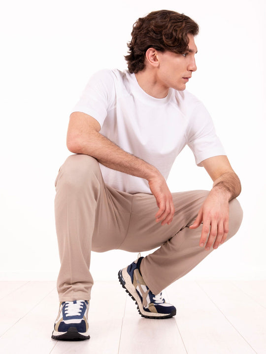 Pantalone Circolo 1901 in Jesrsey Stretch Piquet Sabbia