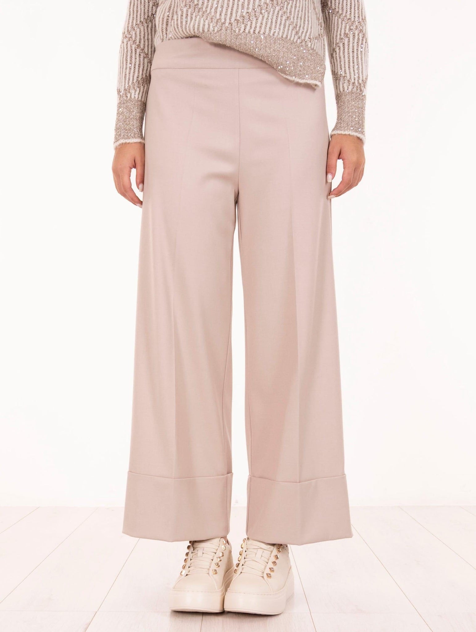 Pantalone D.Exterior in Flanella Tecnica Avorio