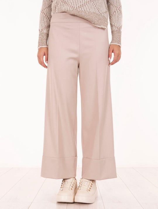 Hose D.Exterior aus technischer Flanell in Elfenbein