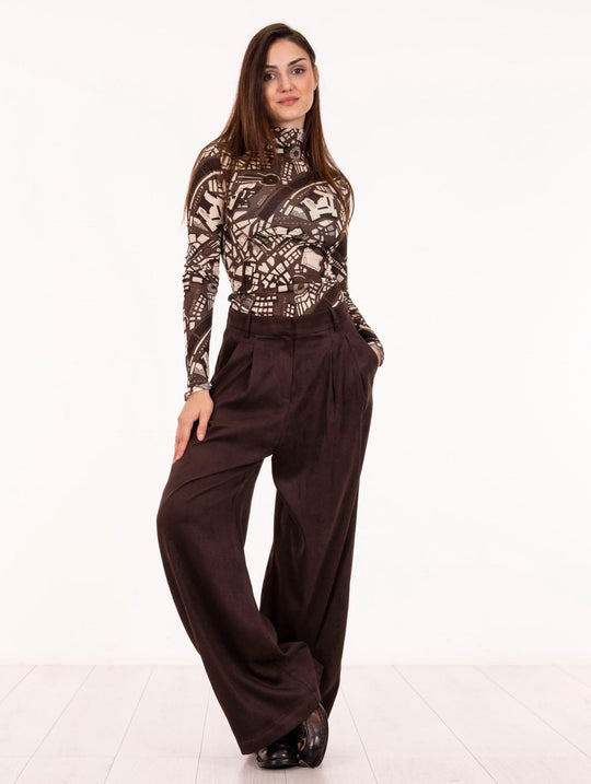 Hose Dainetto Alysi aus Wildleder Choco