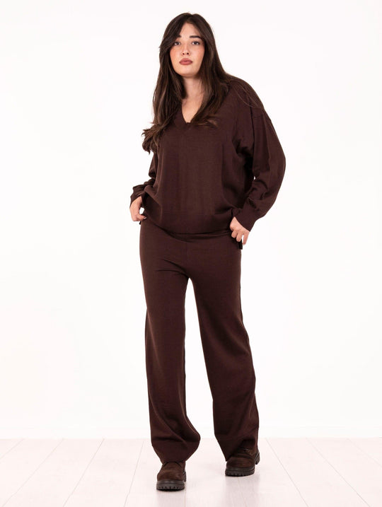 Pantalone Daniele Fiesoli in Lana Merinos Extrafine Moka