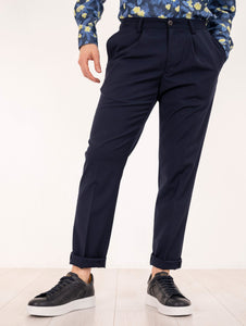 Pantalone Devore Chino in Tecno Wool Navy