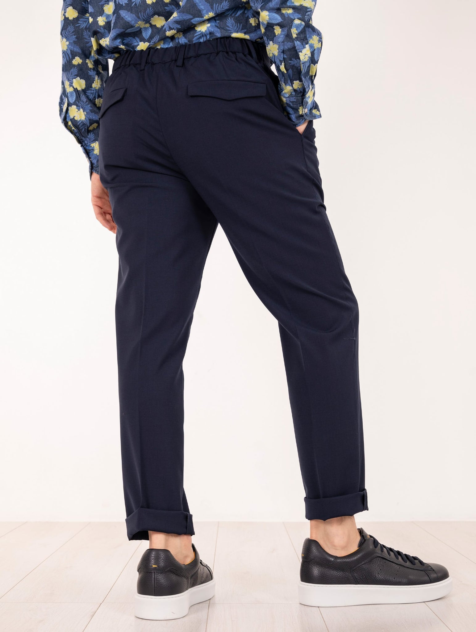 Pantalone Devore Chino in Tecno Wool Navy