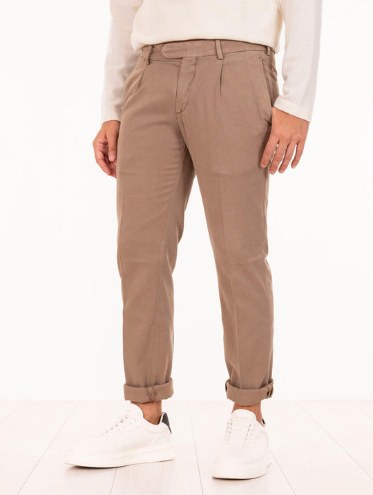 Devoré Pants in Cotton and Tencel Cappuccino