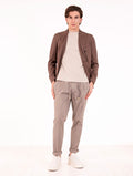 Pantalone Devore in Cotone Fango