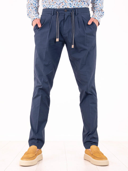 Pantalone Devore in Cotone Navy