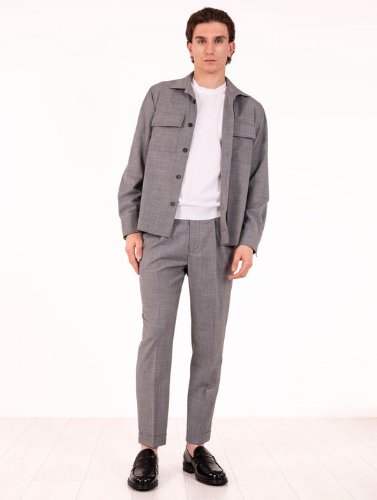 Pantalone Devorè in Lana Piquet Grigio Melange