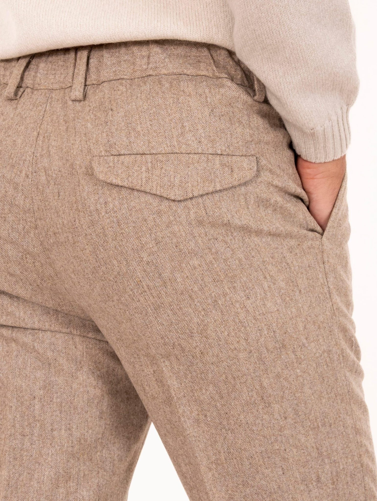 Pantalone Devorè in Lana Vergine Sabbia Melange