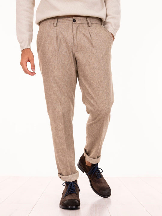 Devore Pants in Virgin Wool Sand Melange