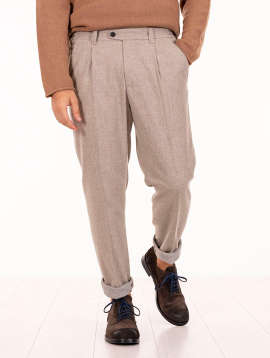 Devore Trousers in Wool Blend Rope Melange