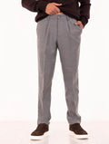 Pantalone Devore in Mischwolle Grau