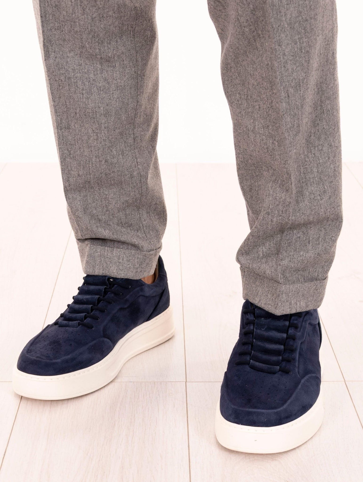 Pantalone Devorè in Misto Lana Grigio Chiaro Melange