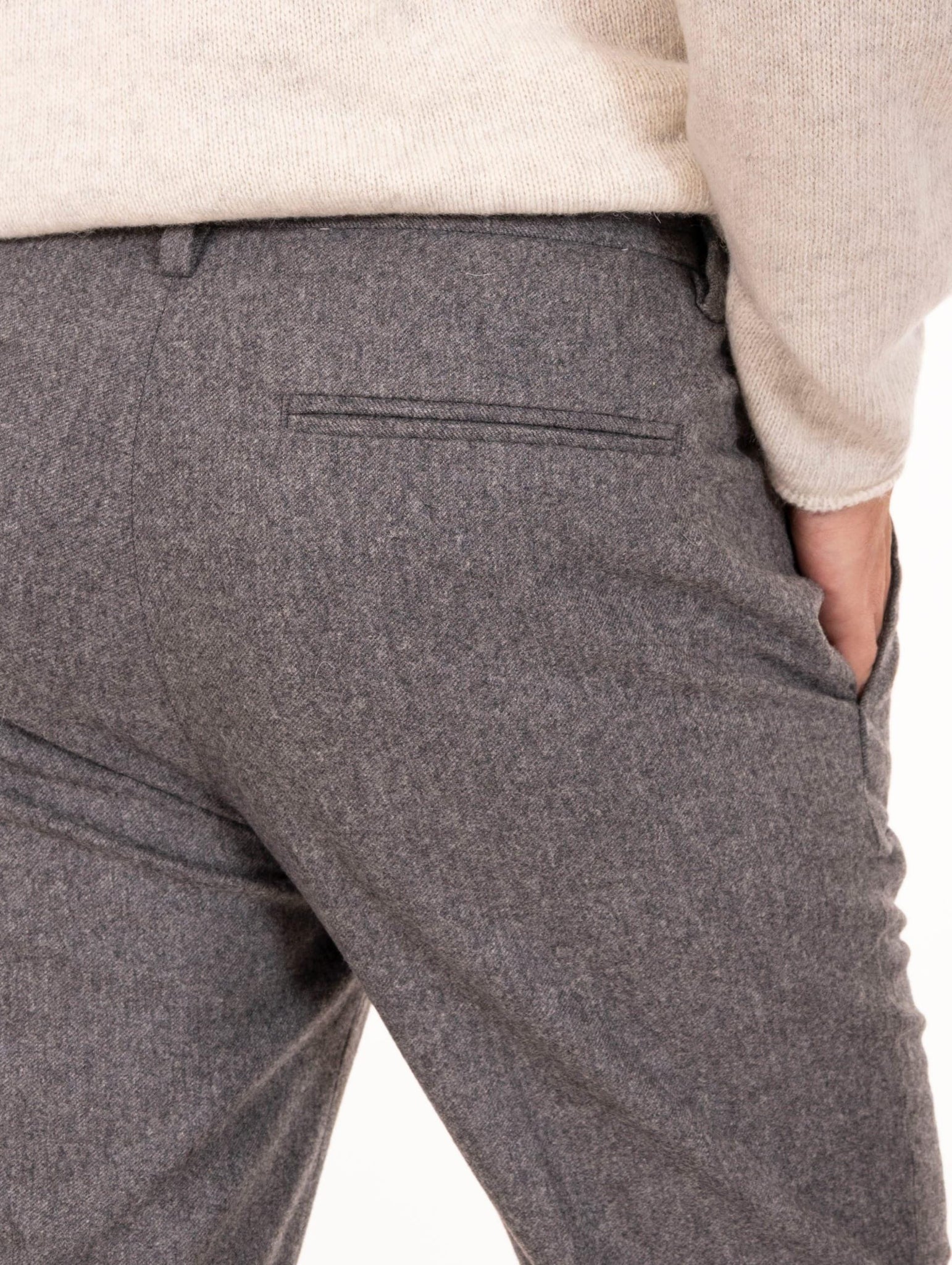 Pantalone Devorè in Misto Lana Grigio Melange