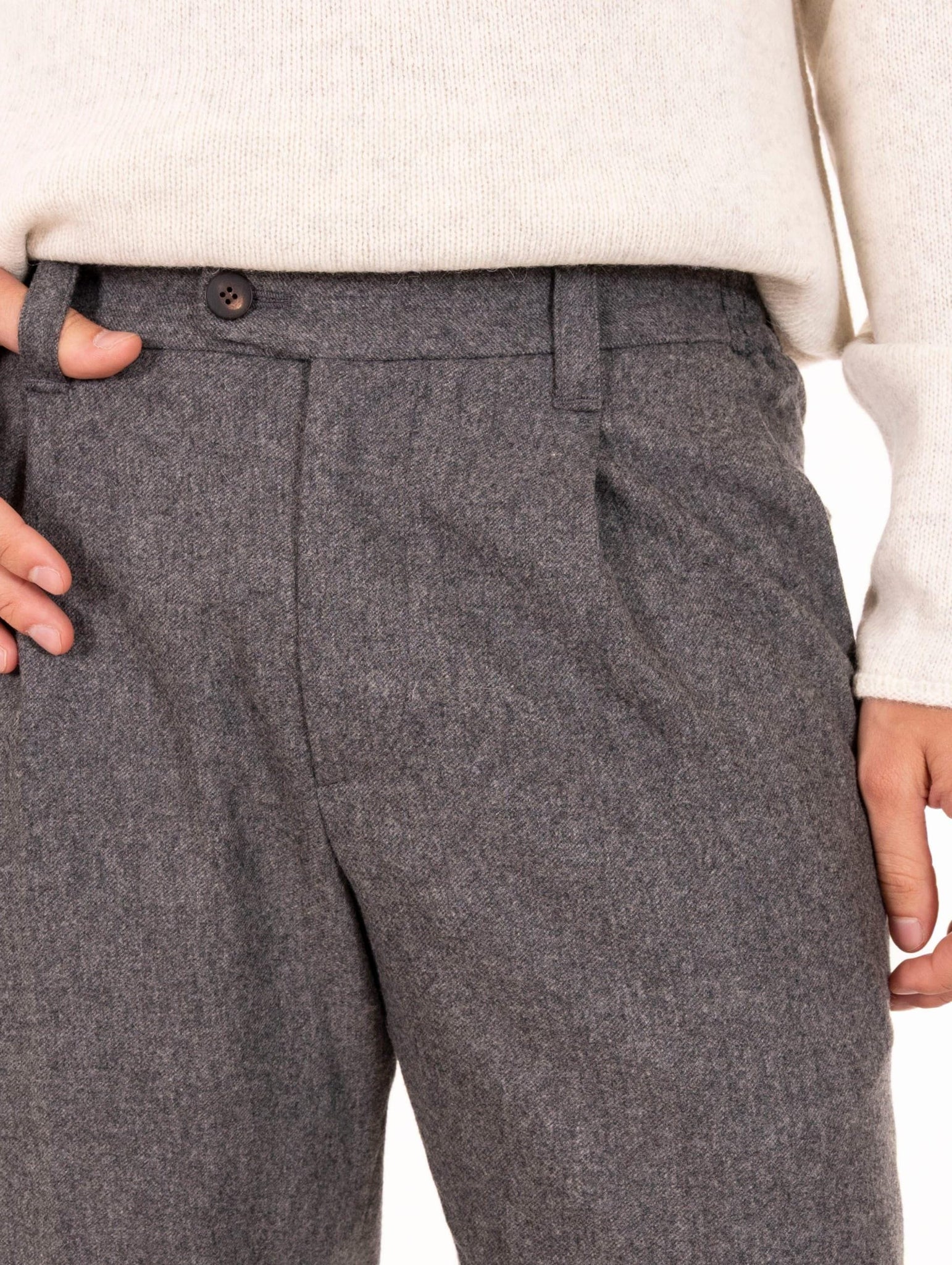 Pantalone Devorè in Misto Lana Grigio Melange