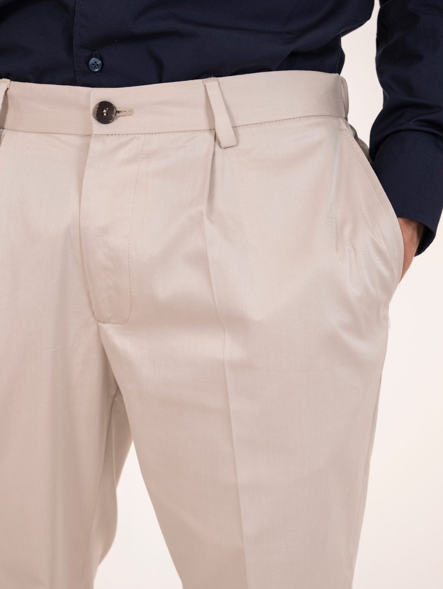 Pantalone Devore in Solaro Super Light 120 Sabbia