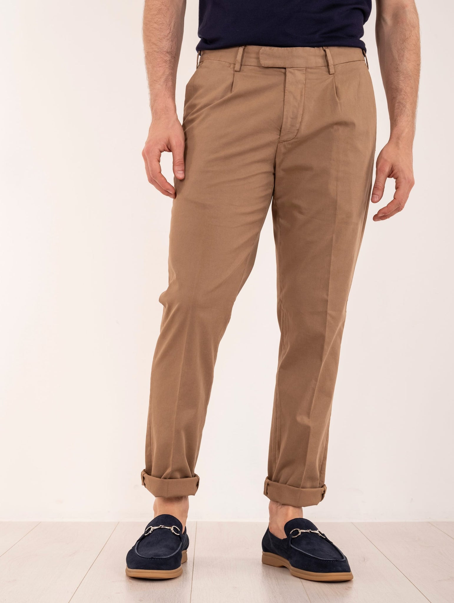 Pantalone Devore in Supima Raso e Seta Nocciola