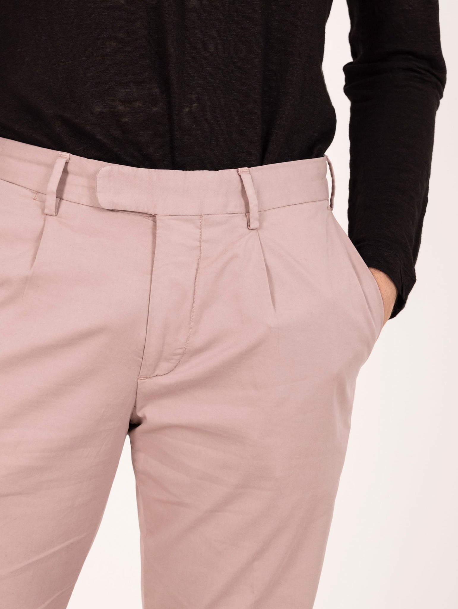 Pantalone Devore in Supima Raso e Seta Rosa Antico