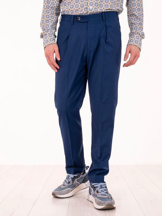 Pantalone Devore in Tecno Wool Blu Royal