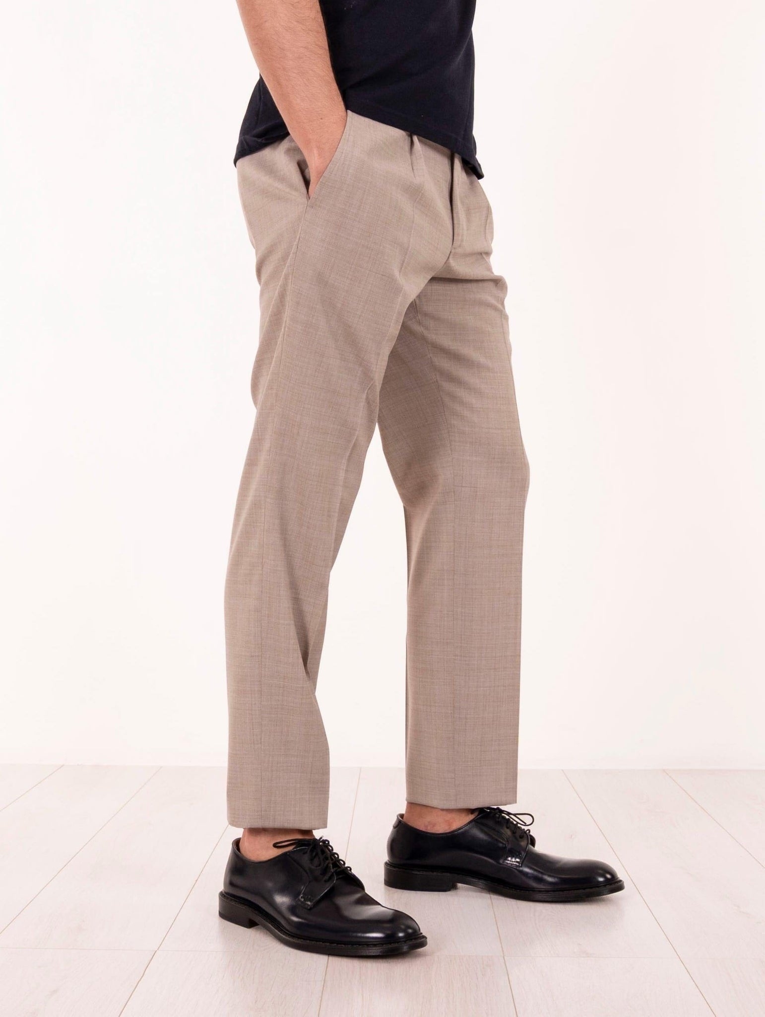 Pantalone Devore in Tecno Wool Sabbia Melange