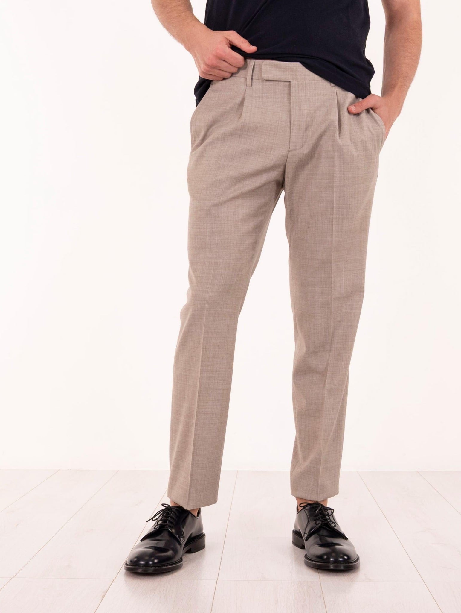 Pantalone Devore in Tecno Wool Sabbia Melange