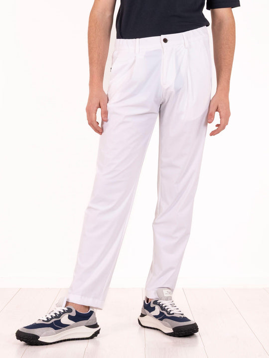 Pantalone Devorè in Tessuto Tecnico Stretch Bianco