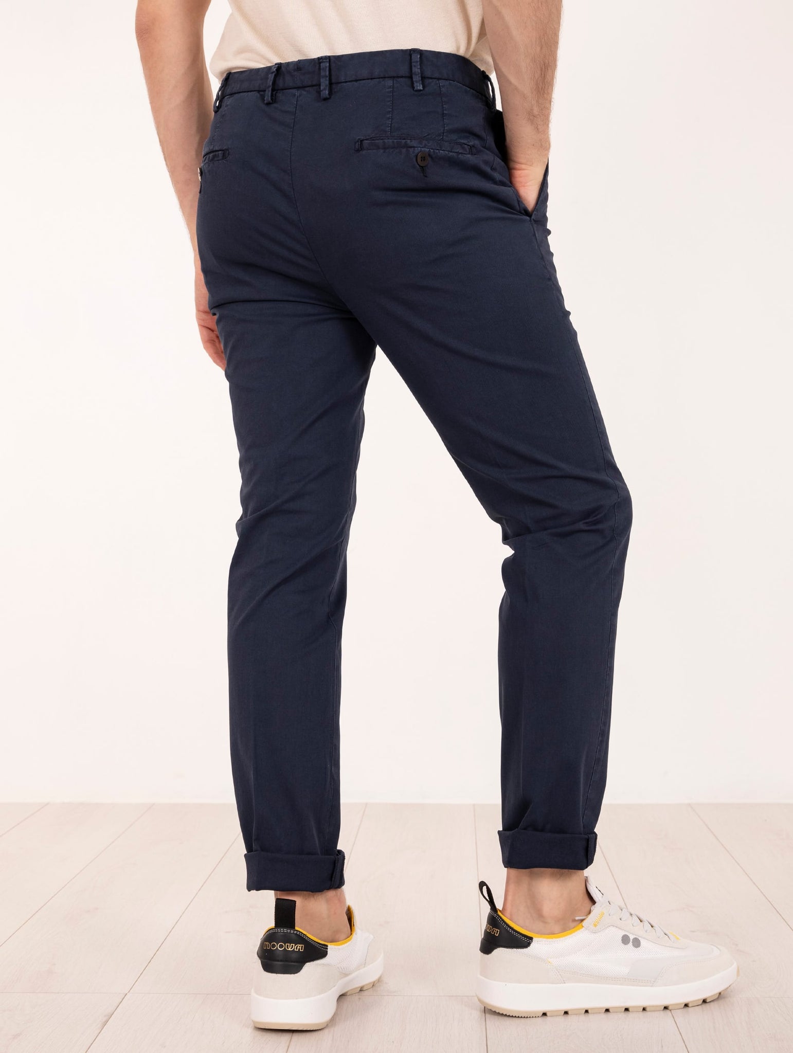 Pantalone Devore per Four Stroke Slim in Cotone Navy