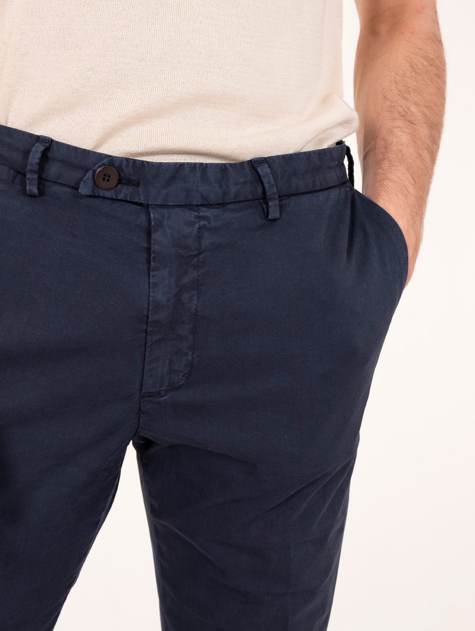 Pantalone Devore per Four Stroke Slim in Cotone Navy