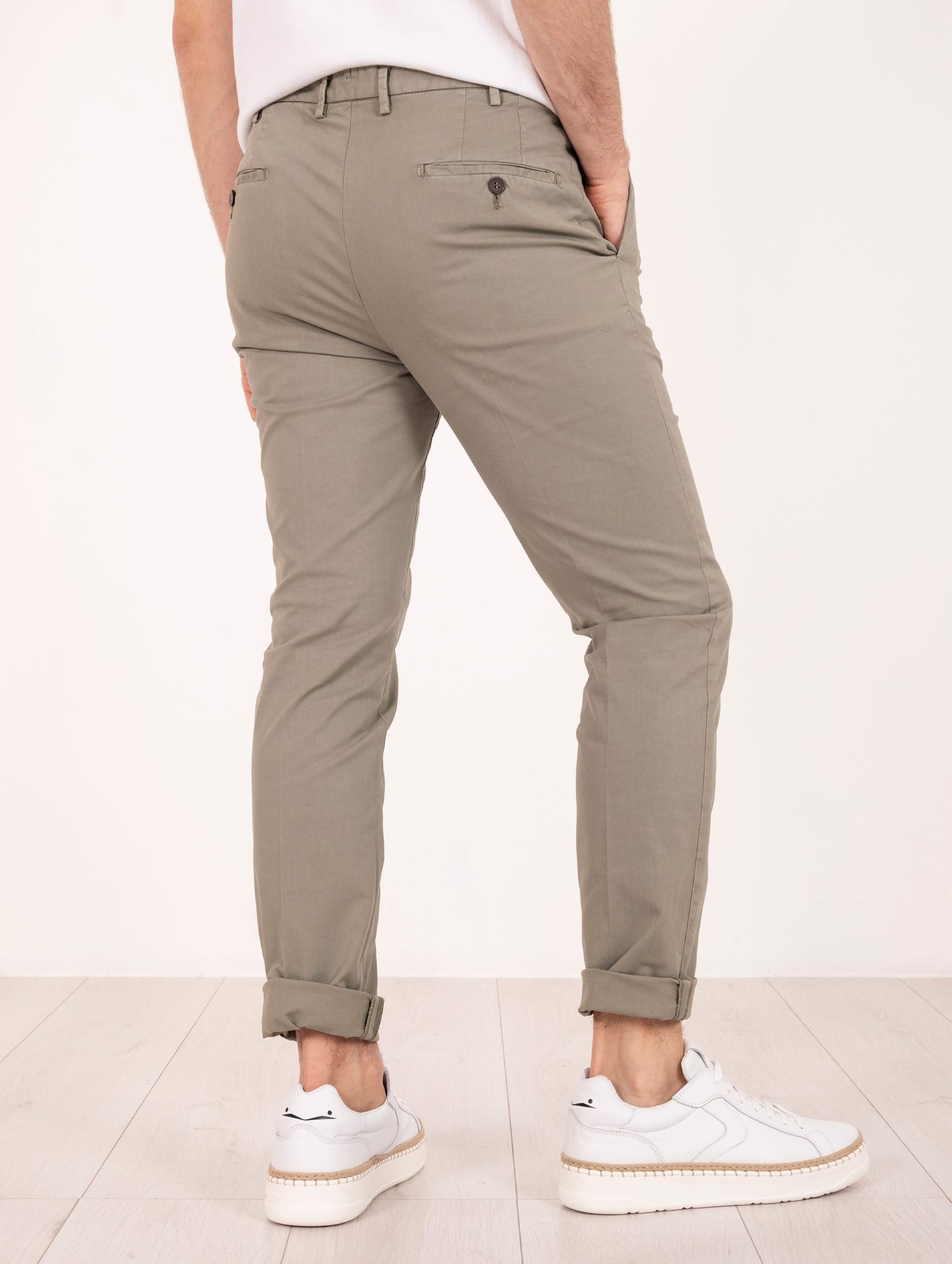 Pantalone Devore per Four Stroke Slim in Cotone Salvia