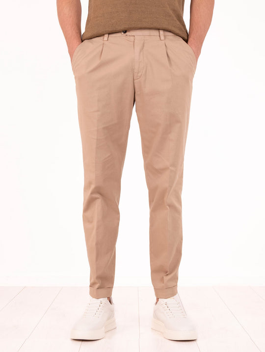 Pantalone Four Stroke by Devore in Cotone e Seta Biscotto