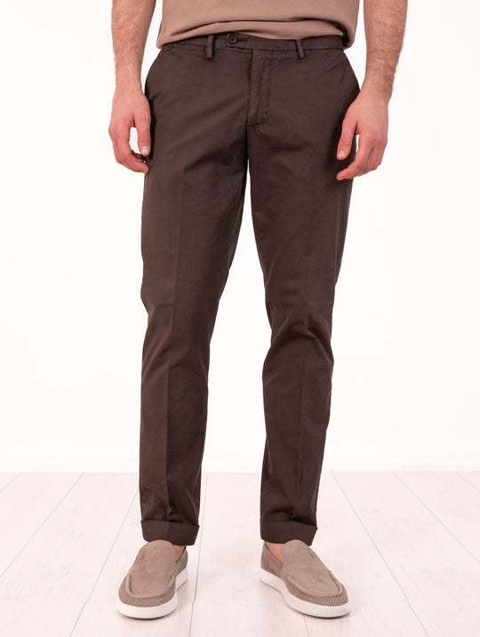 Pantalone Four Stroke by Devore in Cotone e Seta Cioccolato
