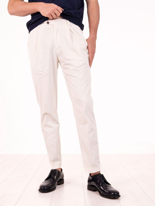 Pantalone Four Stroke by Devore in Cotone e Seta Latte