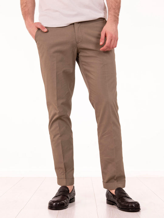 Pantalone Four Stroke by Devore in Cotone e Seta Nocciola