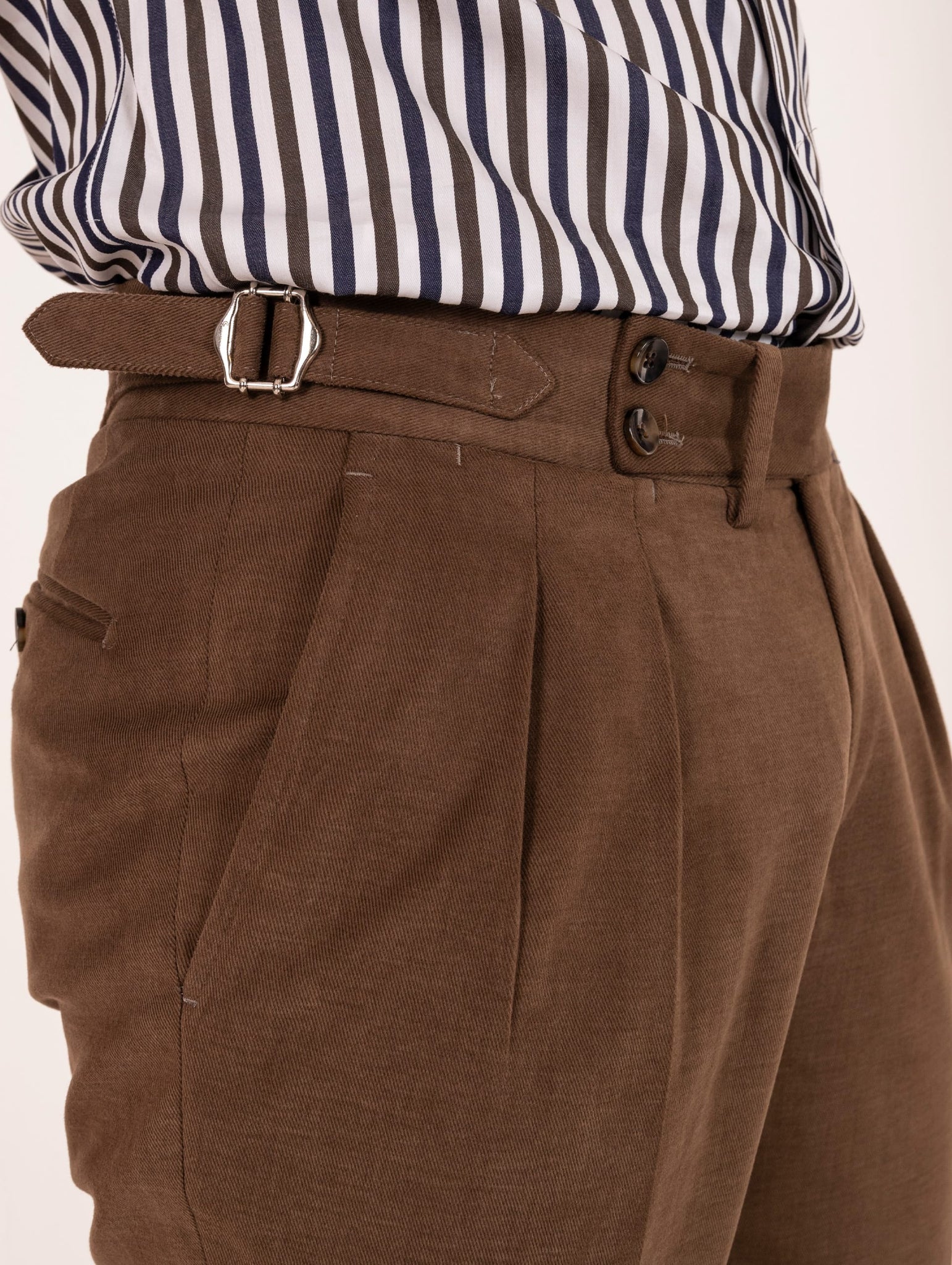 Pantalone Four Stroke in Cotone Marrone