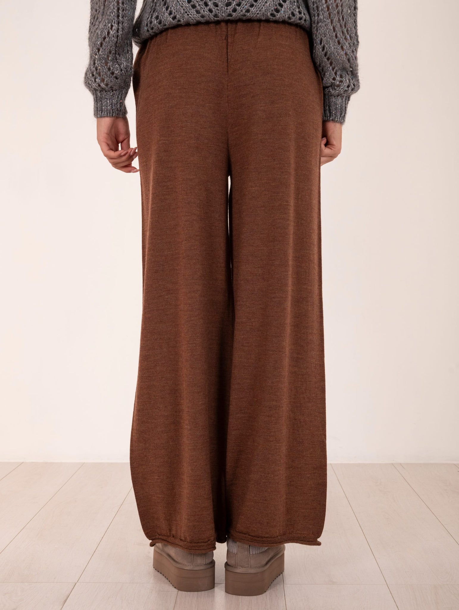 Pantalone in Maglia Daniele Fiesoli in Lana Merino Rhum