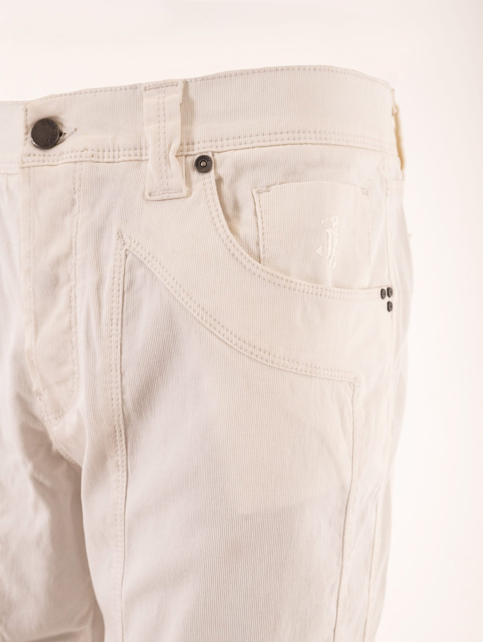 Pantalone Jeckerson in Cotone Millerighe Bianco