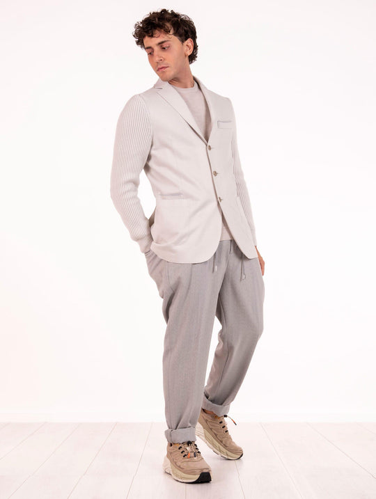 Pantalone Jogger Eleventy Milano in Lana Grigio Melange