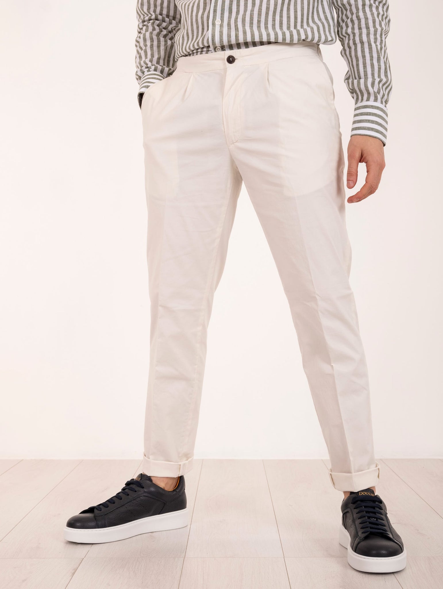 Pantalone Jogging Devorè in Cotone Piuma Latte