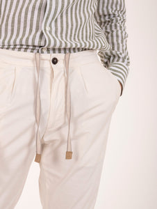 Pantalone Jogging Devorè in Cotone Piuma Latte