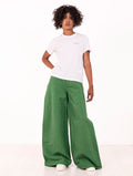 Pantalone Kaori Roy Roger's in Cotone e Lino Verde