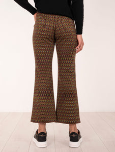 Pantalone Maliparmi in Jersey Jacquard Tabacco e Verde