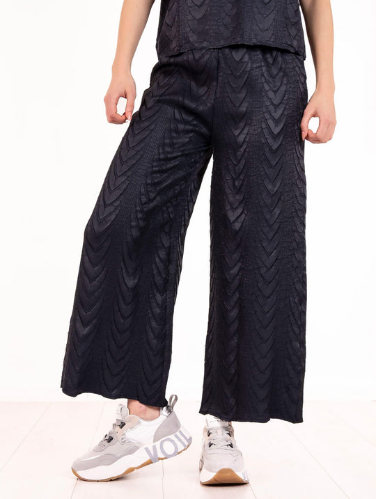 Pantalone Meimeij Plissè Chevron Blu
