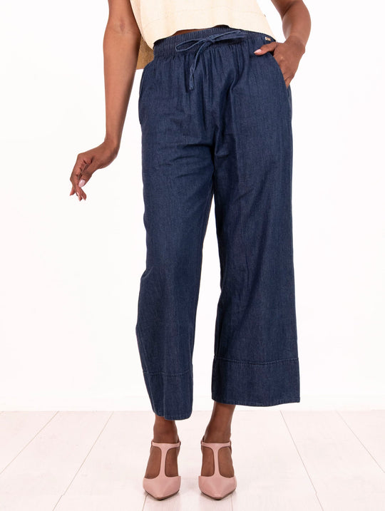 Midi-Hose White Wise aus Chambray Denim
