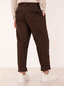 Pantalone Myths in Cotone Piquet Marrone