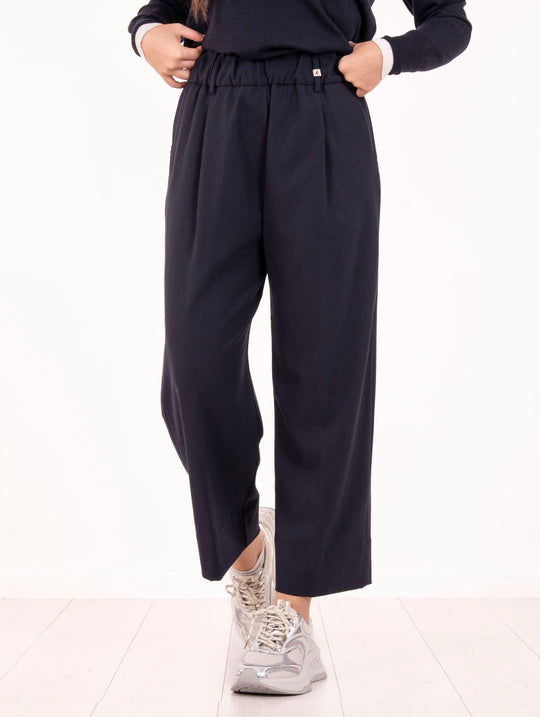 Pantalone Myths in Tela Tecnica di Lana e Cachemire Delavè Blu