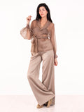 Pantalone Palazzo D.Exterior Satin Argilla