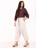 Pantalone Parachute Roy Roger's in Cotone Bianco