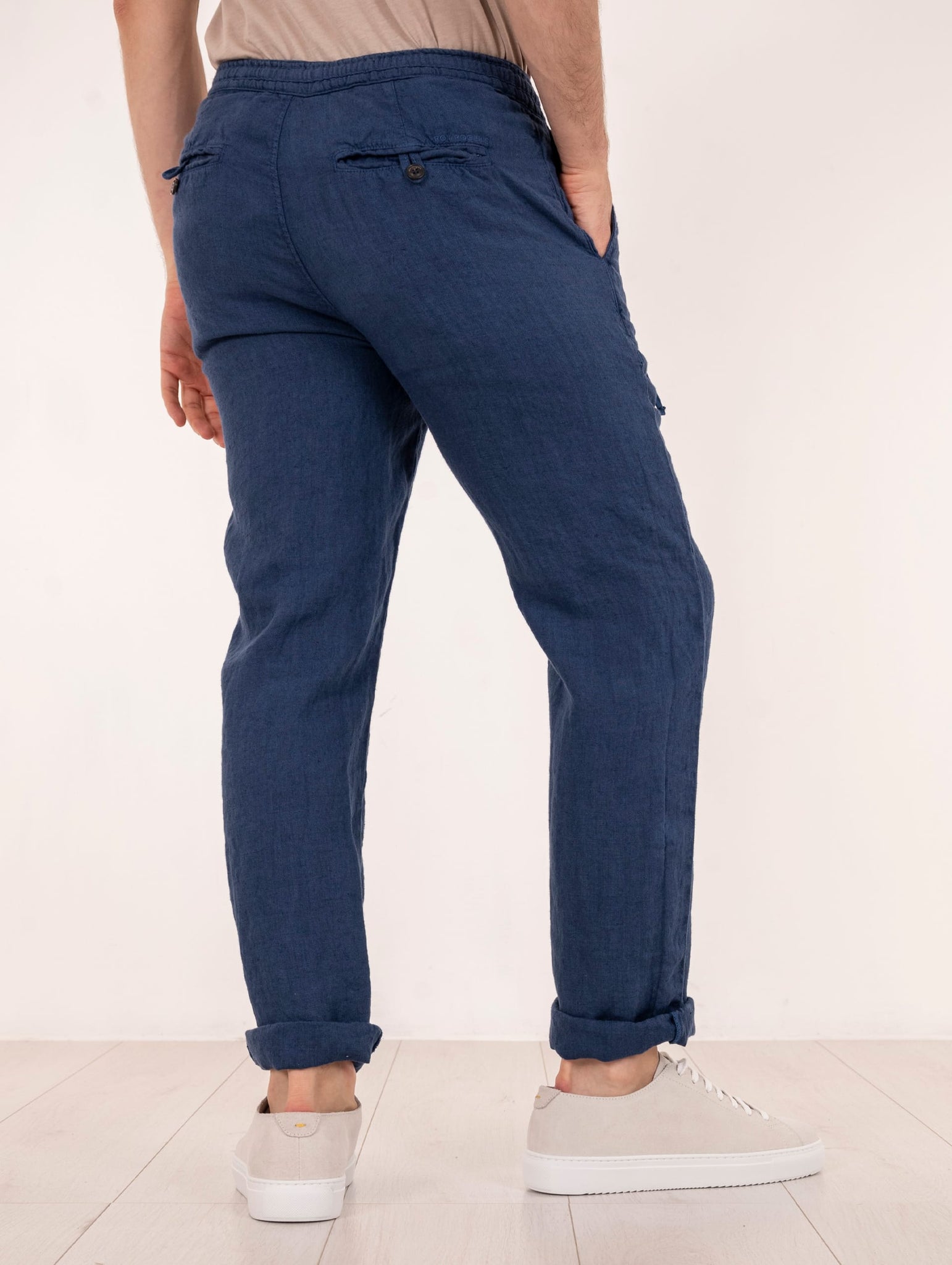 Pantalone Portofino Roy Roger's in Lino Naval Blue