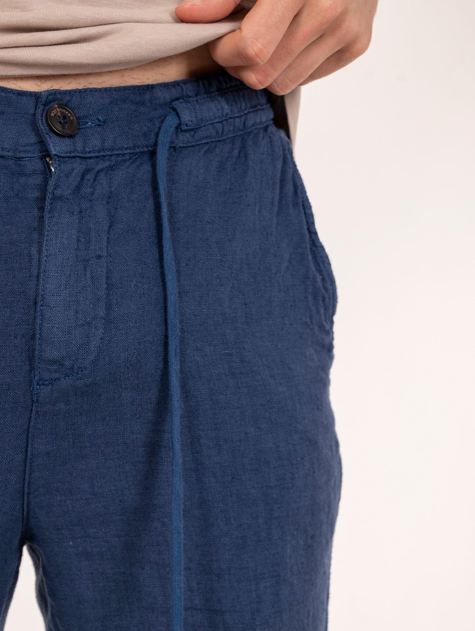 Pantalone Portofino Roy Roger's in Lino Naval Blue